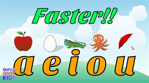 The Faster AEIOU Short Vowel Phonics Song for kids - Super English Kid