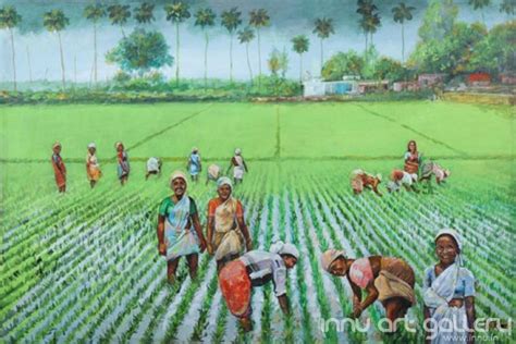 Nel koyithu - Paddy field Art by Martin Sale Innu Art Gallery