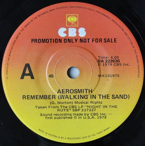 Aerosmith – Remember (Walking In The Sand) / Chiquita (1979, Vinyl ...