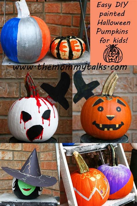 Fun and easy painted pumpkins for Halloween! | The mommy talks | Halloween pumpkins, Easy ...