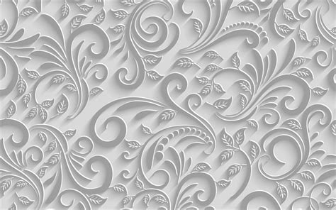 Download wallpapers white floral pattern, white vintage background, floral patterns, vintage ...