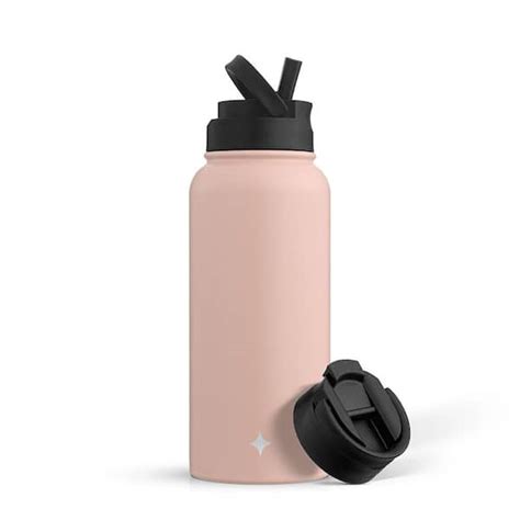 JoyJolt 32 oz. Pink Vacuum Insulated Stainless Steel Water Bottle with ...