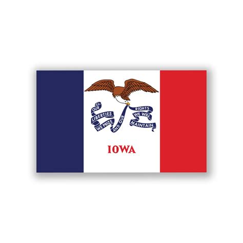 Iowa State Flag Decal Stickers Official Flag of Iowa Stickers 5-inches ...