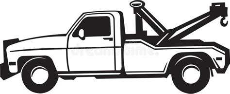 Black and White Tow Truck Illustration Stock Vector - Illustration of ...