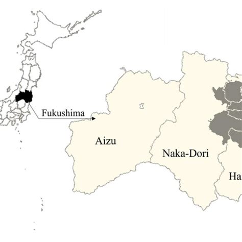 | Map of Fukushima Prefecture. These maps have the north on top. The ...