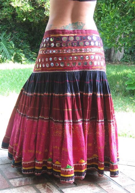 Tribal Belly Dance ATS heavy mirrored banjara skirt