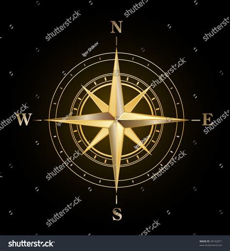 Vector Golden Compass Symbol - 49142071 : Shutterstock