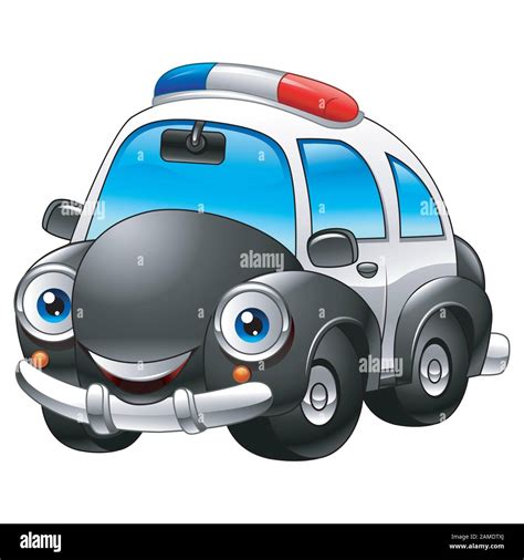 Cartoon police car character. Vector illustration Stock Vector Image & Art - Alamy