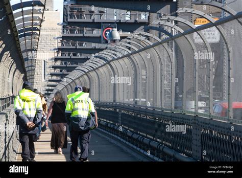 Security personnel patrol on sydney harbour bridge,Sydney,Australia ...