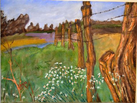 Fence In A Field- Original Oil Painting on Luulla