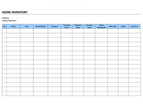 Furniture Inventory Spreadsheet Furniture Inventory List Template to ...