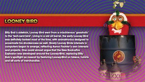 looney bird character description | Spirit halloween, Showbiz pizza, Merchandise