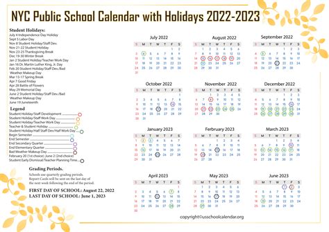 NISD School Calendar with Holidays 2022-2023 [Northside ISD]