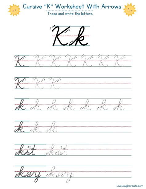 Cursive K Worksheets (10 Free Letter Writing Printables)