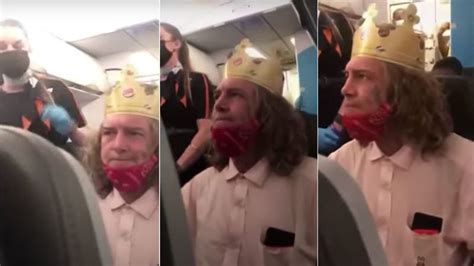 Man With Burger King Crown Plane