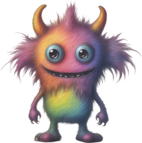 Pencil sketches of a cute monster. Ai-generated. 44808221 PNG