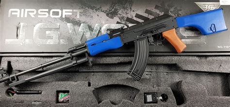 Two Tone RPK 74 Metal Body & Wood Blowback Airsoft Gun - Blue | Action ...