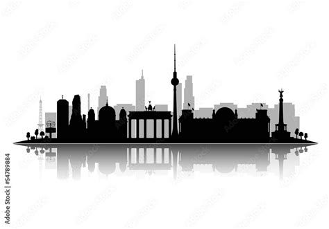 Berlin Skyline - Silhouette detalliert Stock Vector | Adobe Stock