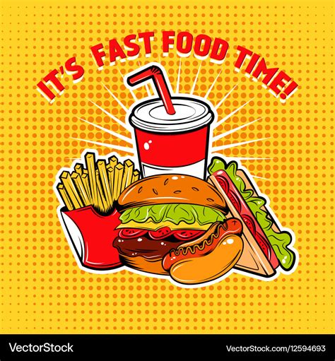 Food pop art poster Royalty Free Vector Image - VectorStock