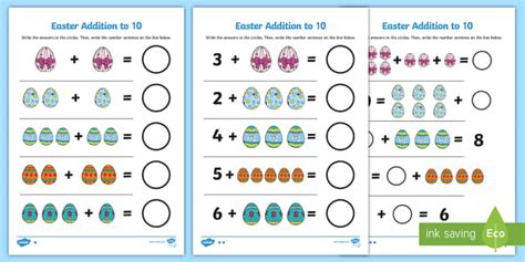 Easter Addition Sheet (teacher made) - Twinkl