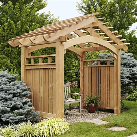 Arching Garden Arbor Woodworking Plan, Outdoor Backyard Structures ...