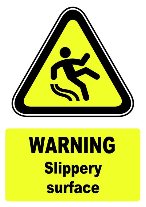 Warning Slippery Surface Sign