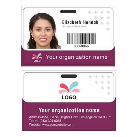 Custom Id Badge, Personalized Employee Photo Identification Card with