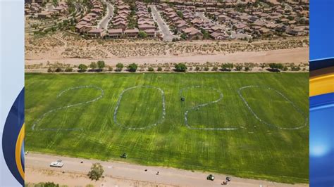 City of Rio Rancho honors 2020 graduates with large display at sports complex - YouTube