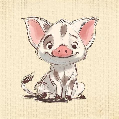 Grace Lee on Instagram: "My sketch of Pua for Disney's Moana Quick Draw ...