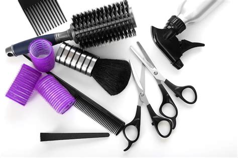 Premium Photo | Barber set with tools isolated on white