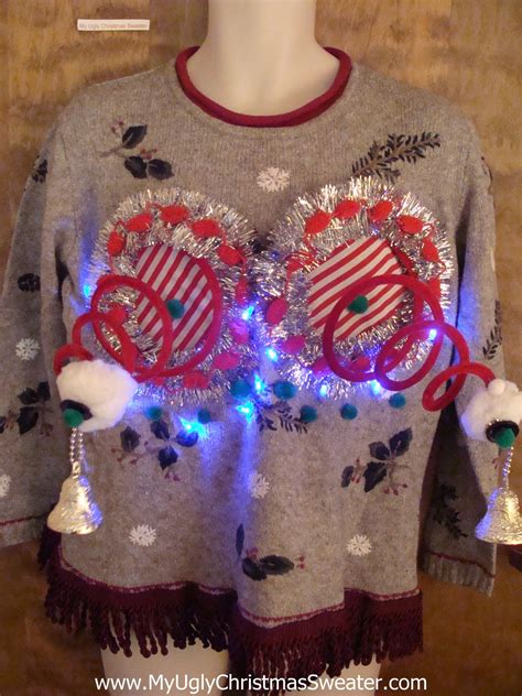 Crazy Tacky Christmas Naughty Sweater with Lights – My Ugly Christmas ...