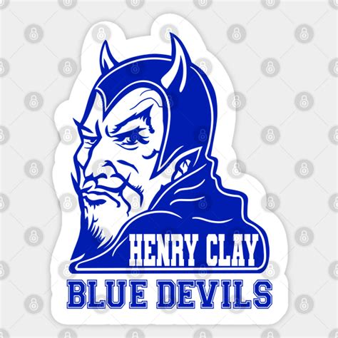 Henry Clay High School Vintage Blue Devils Mascot Logo v1 - Henry Clay High School - Sticker ...