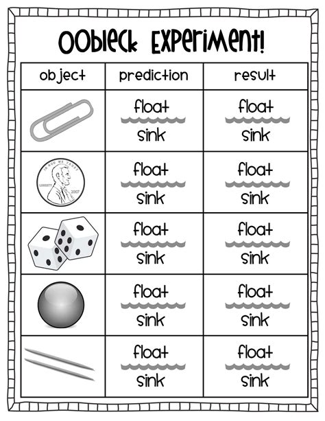 Free Printable Sink Or Float Worksheets