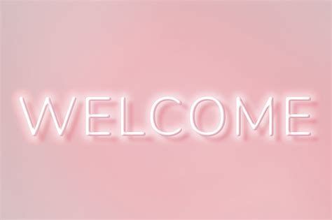 Glowing welcome word pink neon | Free Photo - rawpixel