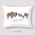 Buffalo Bride & Groom Wedding Pillow by Marinette Kozlow - Inspired Buffalo