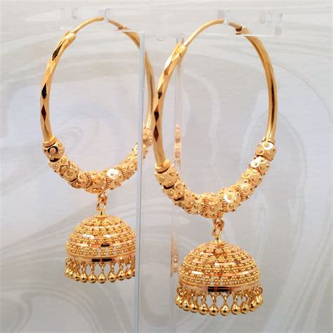 Gold Jewellery Earrings Jhumka - Hoop Earrings