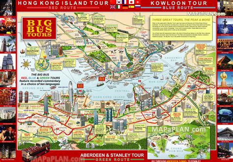 Hong Kong jpg map - Big Bus city sightseeing hop-on hop-off double decker open top coach bus ...