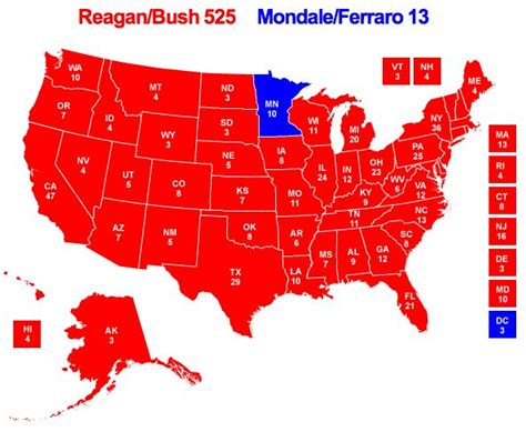 reagan-mondale-1984-electoral-college-map.jpg (JPEG Image, 594x488 pixels) | Electoral college ...