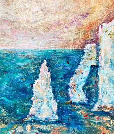 Étretat sunrise Oil painting by Elvira Sesenina | Artfinder