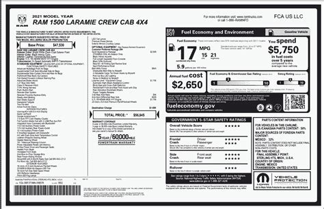 RAM Window Sticker Lookup by VIN PDF Build Sheet