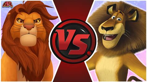 SIMBA vs ALEX THE LION (The Lion King vs Madagascar) | Cartoon Fight ...