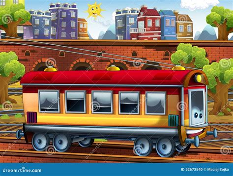 Cartoon Passenger Car - Train Station Stock Illustration - Image: 52673540