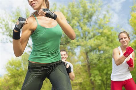 Kickboxing training outdoors - Stock Image - F024/8727 - Science Photo ...