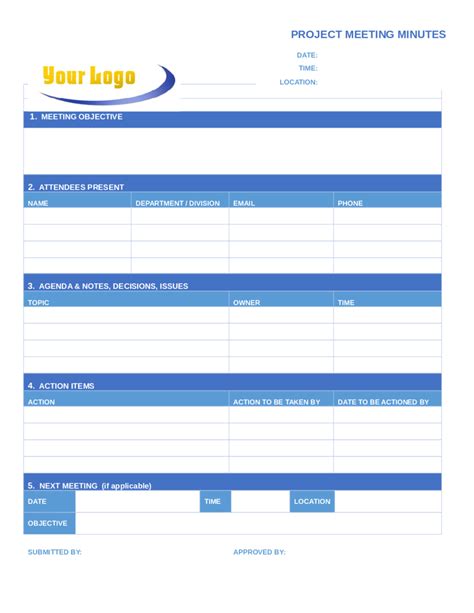 2024 Meeting Minutes Template - Fillable, Printable PDF & Forms | Handypdf