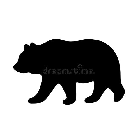 Bear Silhouette. Vector Illustration Isolated on White Background Stock Vector - Illustration of ...