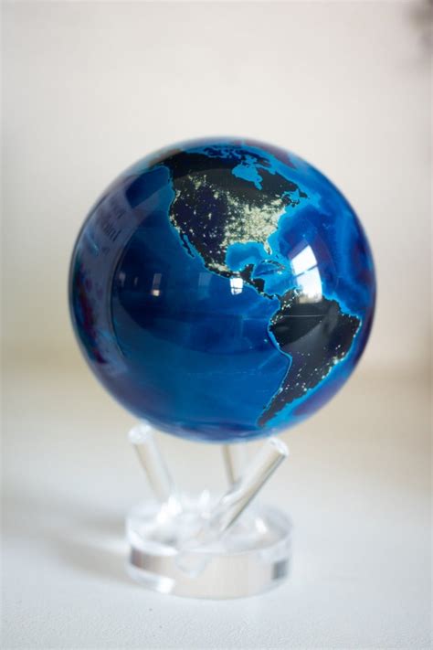 Earth at Night Globe - Ambient Light Powered Rotating Globe