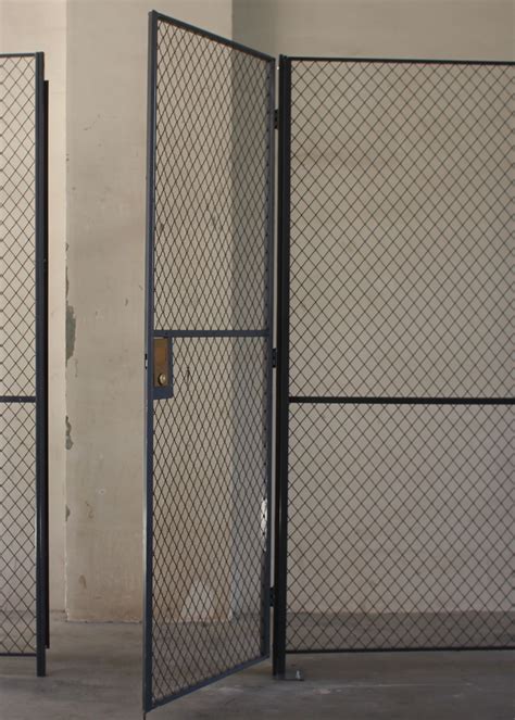 Grey Color Wire Mesh Partition Panels Single Hinged Security Cage Door ...