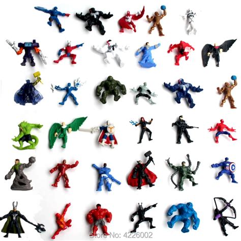 10pcs Marvel Superheroes Venom Thing Mini PVC Action Figures Thor ...