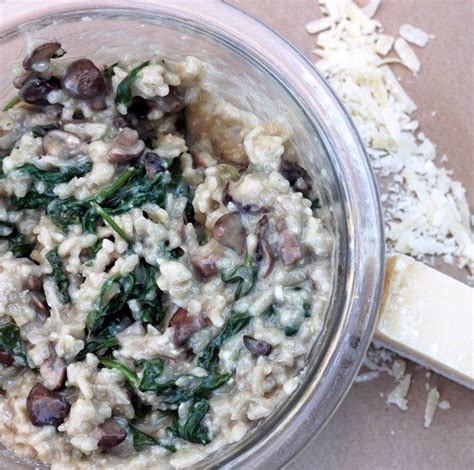 shallot & spinach crimini mushroom risotto | ATE