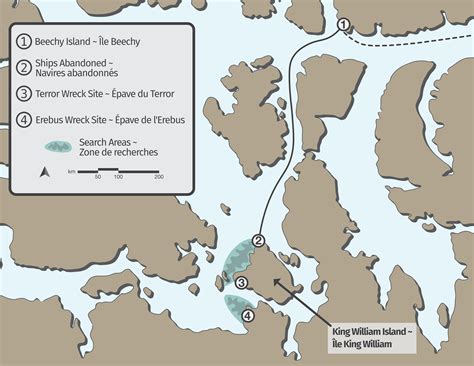 Map of Franklin Expedition in Arctic